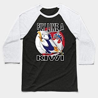 Penguin Fly Like Kiwi Baseball T-Shirt